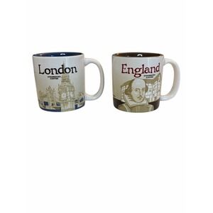 Starbucks Coffee LONDON & ENGLAND Mini Mug Global Collection Series 3 OZ 2-Pack